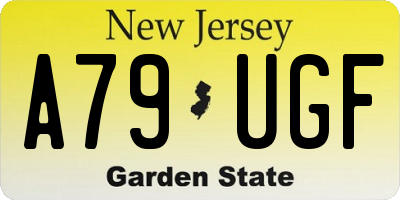 NJ license plate A79UGF