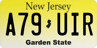 NJ license plate A79UIR