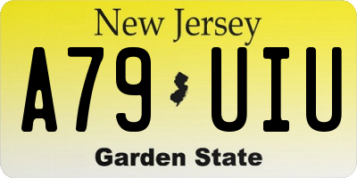 NJ license plate A79UIU