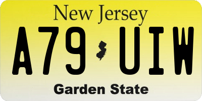 NJ license plate A79UIW