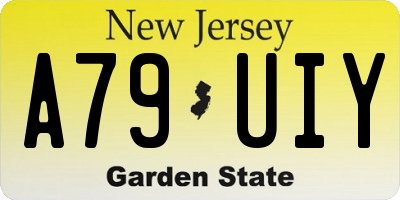 NJ license plate A79UIY