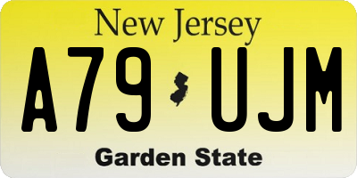 NJ license plate A79UJM