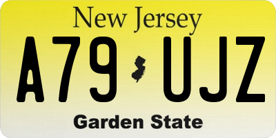 NJ license plate A79UJZ