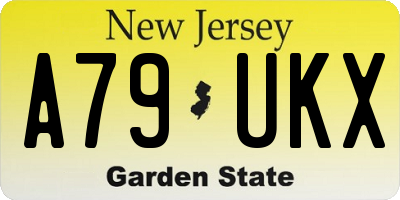 NJ license plate A79UKX