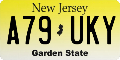 NJ license plate A79UKY