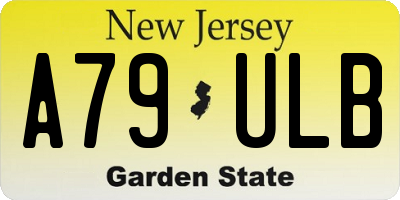 NJ license plate A79ULB