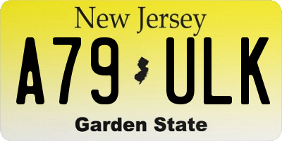 NJ license plate A79ULK