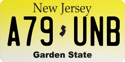 NJ license plate A79UNB