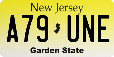 NJ license plate A79UNE
