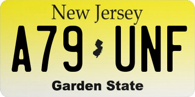 NJ license plate A79UNF