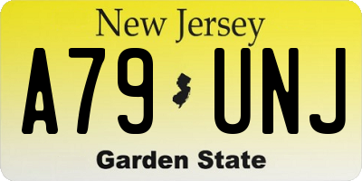 NJ license plate A79UNJ