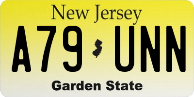 NJ license plate A79UNN