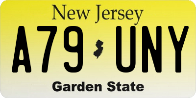 NJ license plate A79UNY
