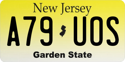 NJ license plate A79UOS