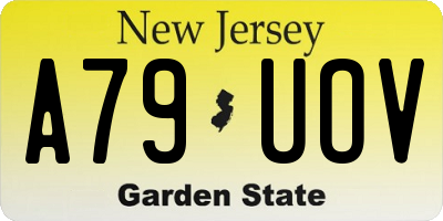 NJ license plate A79UOV