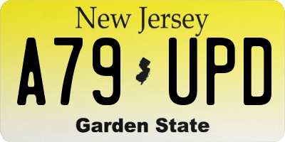 NJ license plate A79UPD