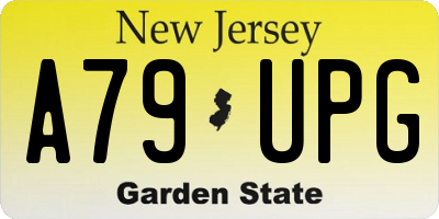 NJ license plate A79UPG