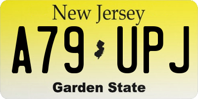 NJ license plate A79UPJ