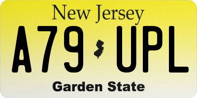 NJ license plate A79UPL