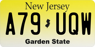 NJ license plate A79UQW
