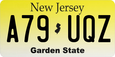 NJ license plate A79UQZ