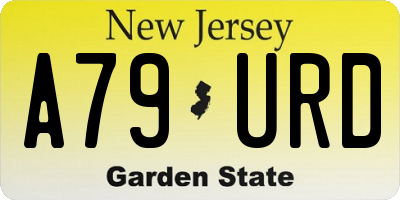 NJ license plate A79URD