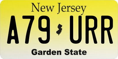 NJ license plate A79URR