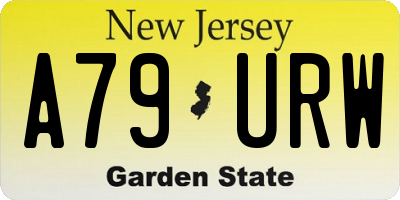 NJ license plate A79URW