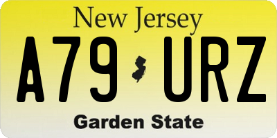 NJ license plate A79URZ