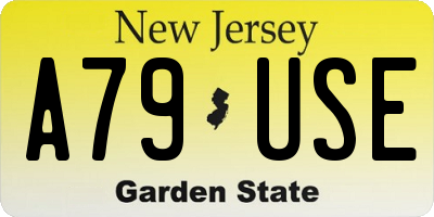 NJ license plate A79USE