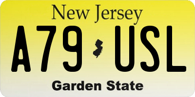 NJ license plate A79USL