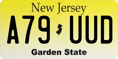 NJ license plate A79UUD