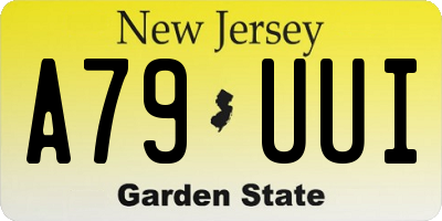NJ license plate A79UUI