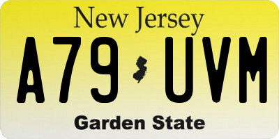 NJ license plate A79UVM