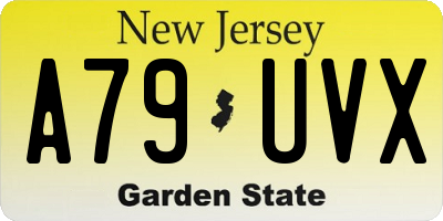 NJ license plate A79UVX