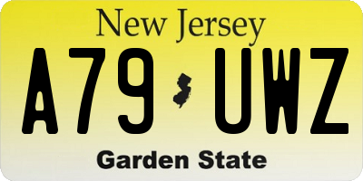 NJ license plate A79UWZ