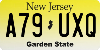 NJ license plate A79UXQ