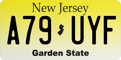 NJ license plate A79UYF