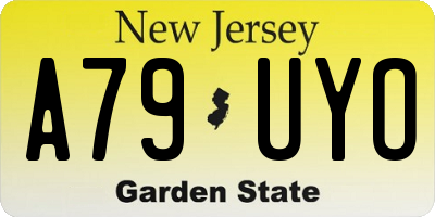 NJ license plate A79UYO