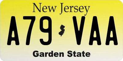 NJ license plate A79VAA