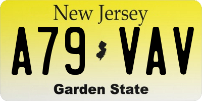NJ license plate A79VAV