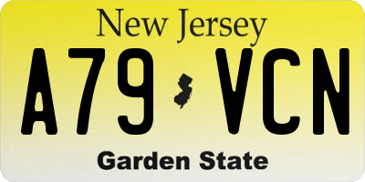 NJ license plate A79VCN