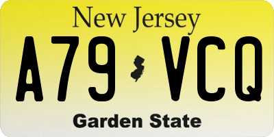 NJ license plate A79VCQ