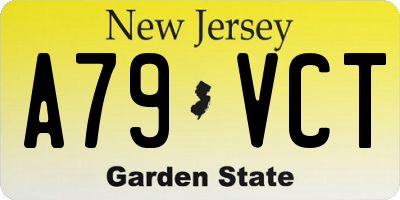 NJ license plate A79VCT