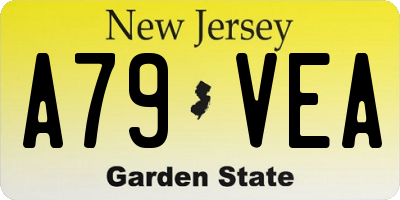 NJ license plate A79VEA