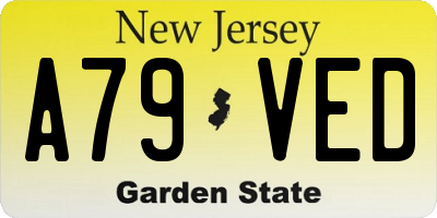 NJ license plate A79VED
