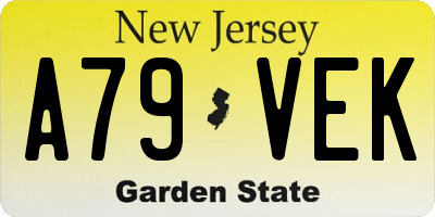 NJ license plate A79VEK