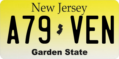 NJ license plate A79VEN