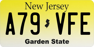 NJ license plate A79VFE
