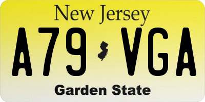NJ license plate A79VGA